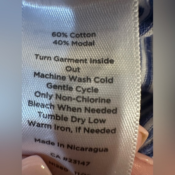 Talbots Blue Striped 3/4 Sleeve Women's Top Size Medium - Picture 4 of 7